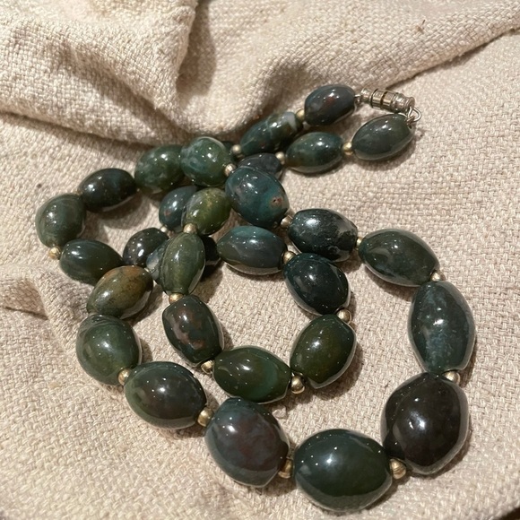 Incredible Vintage Bloodstone Necklace - Picture 1 of 5